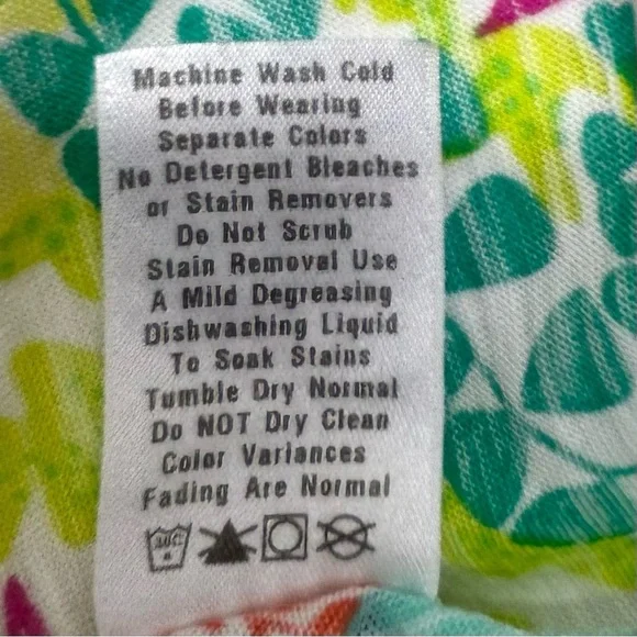 Fresh Produce Tropical Leaf Print Tunic Top Women’s S Asymmetrical Bottom - Picture 10 of 14